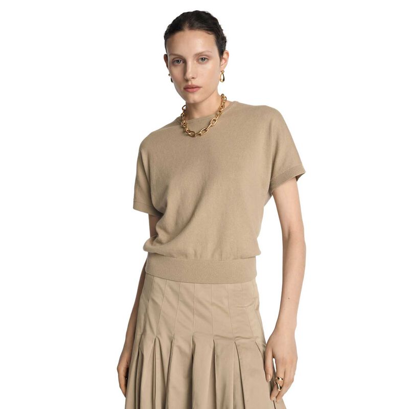 Veronika Maine Cotton Cashmere Knit Tee image number 4